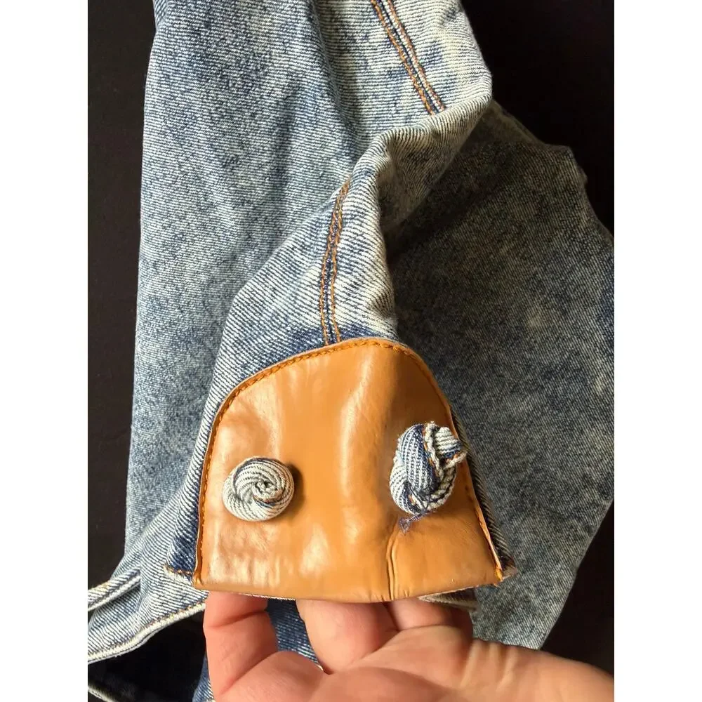Vintage Mitzi Acid Wash Drawstring Bag Western Retro